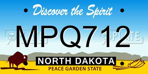 MPQ712 North Dakota License Plate