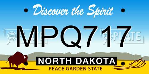 MPQ717 North Dakota License Plate