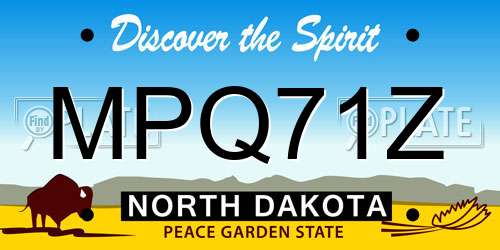 MPQ71Z North Dakota License Plate