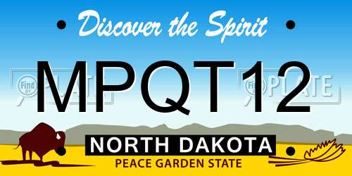 MPQT12 North Dakota License Plate