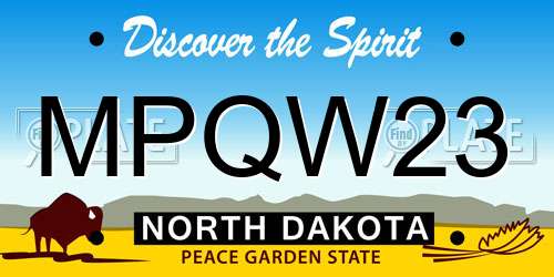 MPQW23 North Dakota License Plate
