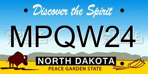 MPQW24 North Dakota License Plate