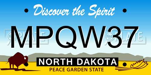 MPQW37 North Dakota License Plate