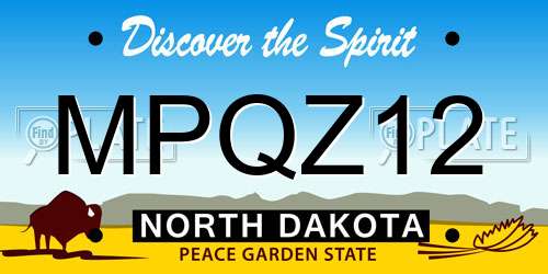 MPQZ12 North Dakota License Plate