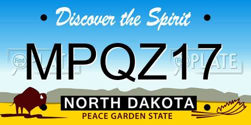 MPQZ17 North Dakota License Plate