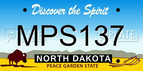 MPS137 North Dakota License Plate