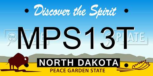 MPS13T North Dakota License Plate