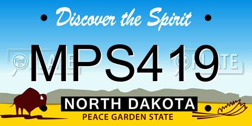 MPS419 North Dakota License Plate
