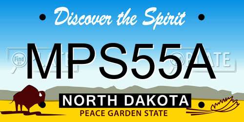 MPS55A North Dakota License Plate