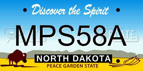 MPS58A North Dakota License Plate