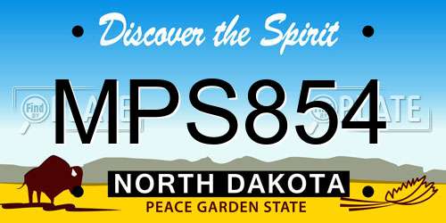 MPS854 North Dakota License Plate