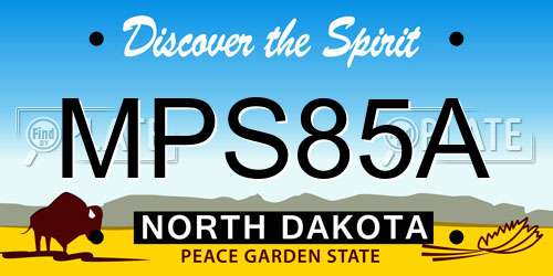 MPS85A North Dakota License Plate
