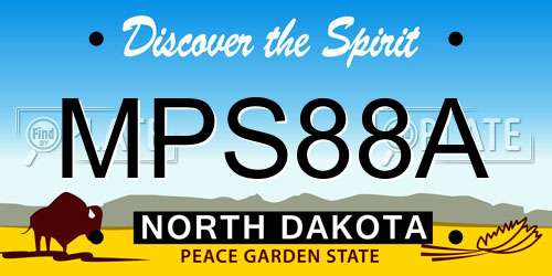 MPS88A North Dakota License Plate