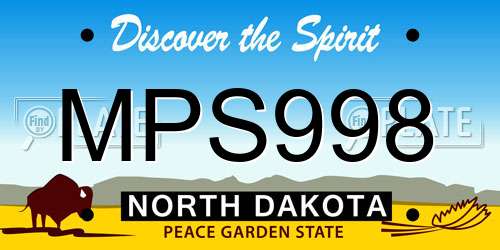 MPS998 North Dakota License Plate