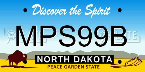 MPS99B North Dakota License Plate