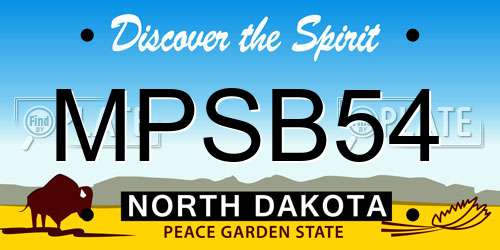 MPSB54 North Dakota License Plate