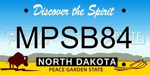 MPSB84 North Dakota License Plate