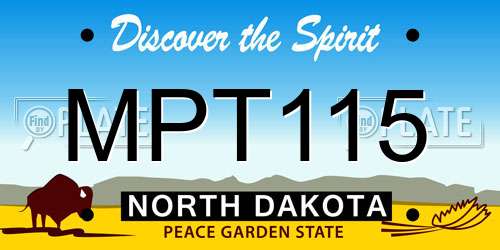MPT115 North Dakota License Plate