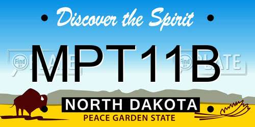 MPT11B North Dakota License Plate