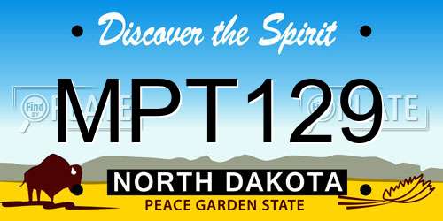 MPT129 North Dakota License Plate