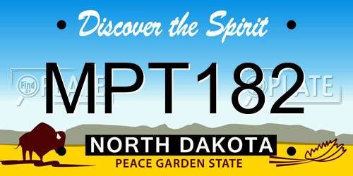 MPT182 North Dakota License Plate