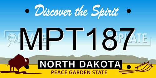 MPT187 North Dakota License Plate