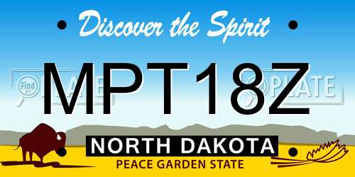 MPT18Z North Dakota License Plate