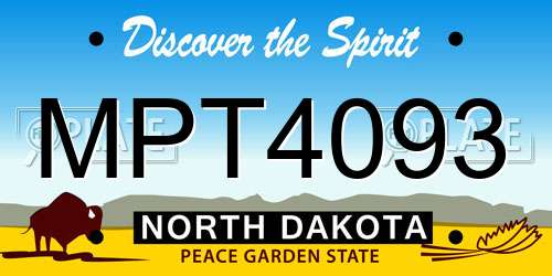 MPT4093 North Dakota License Plate