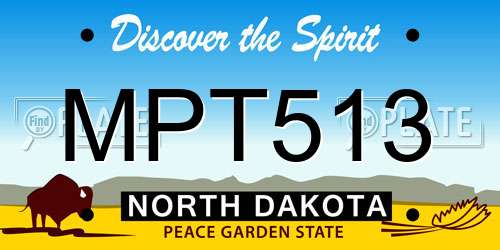 MPT513 North Dakota License Plate