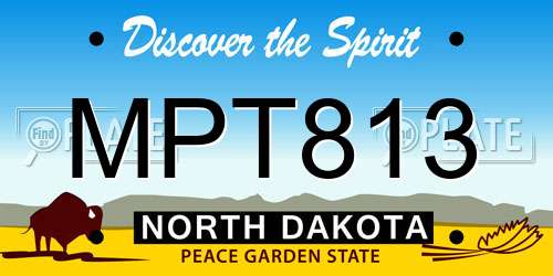 MPT813 North Dakota License Plate