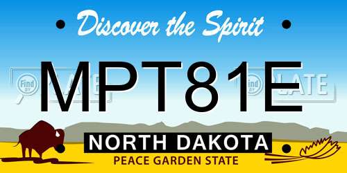 MPT81E North Dakota License Plate