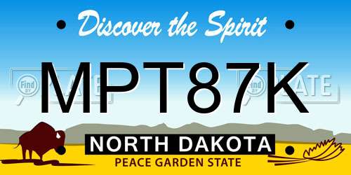 MPT87K North Dakota License Plate
