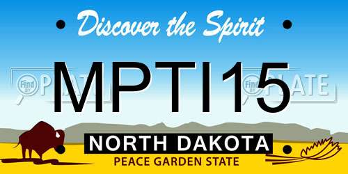 MPTI15 North Dakota License Plate