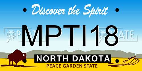 MPTI18 North Dakota License Plate