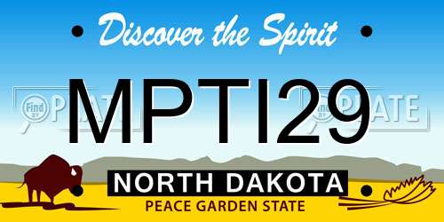 MPTI29 North Dakota License Plate