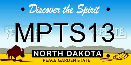 MPTS13 North Dakota License Plate