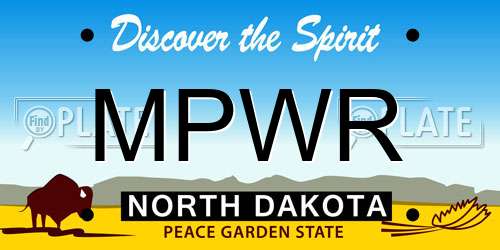 MPWR North Dakota License Plate