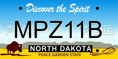 MPZ11B North Dakota License Plate