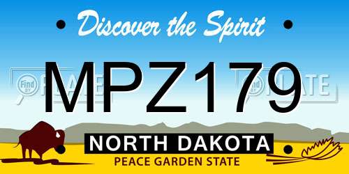 MPZ179 North Dakota License Plate