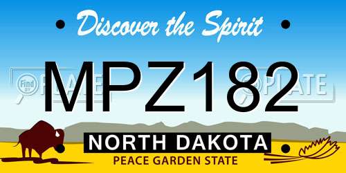 MPZ182 North Dakota License Plate