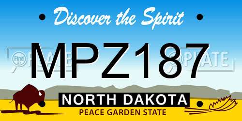 MPZ187 North Dakota License Plate