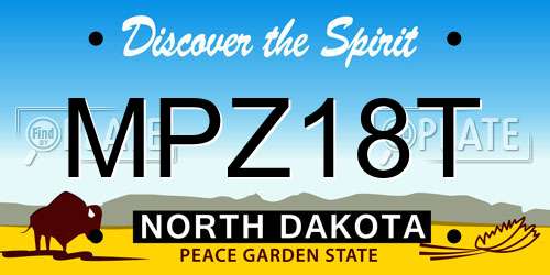 MPZ18T North Dakota License Plate