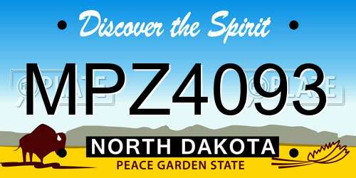 MPZ4093 North Dakota License Plate