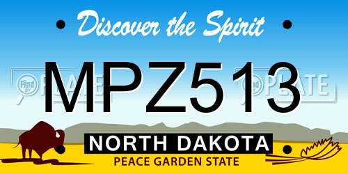 MPZ513 North Dakota License Plate