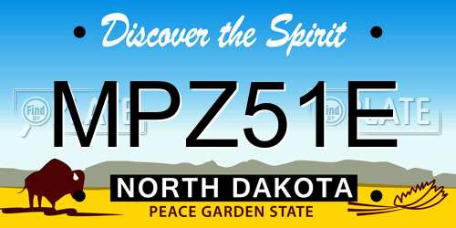 MPZ51E North Dakota License Plate