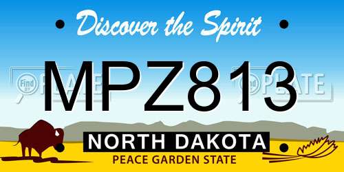 MPZ813 North Dakota License Plate