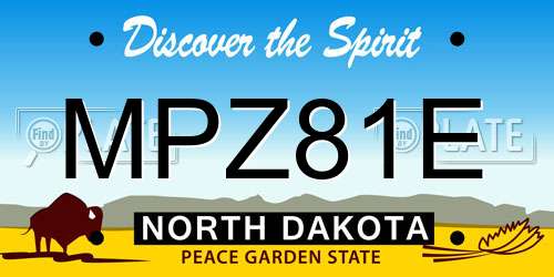 MPZ81E North Dakota License Plate