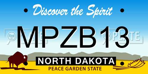 MPZB13 North Dakota License Plate