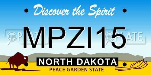 MPZI15 North Dakota License Plate