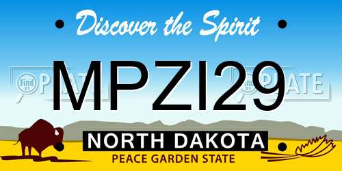MPZI29 North Dakota License Plate